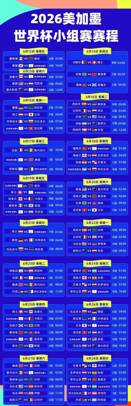 2026美加墨世界杯小组赛赛程哪个平台好 2026美加墨世界杯小组赛赛程哪个平台好